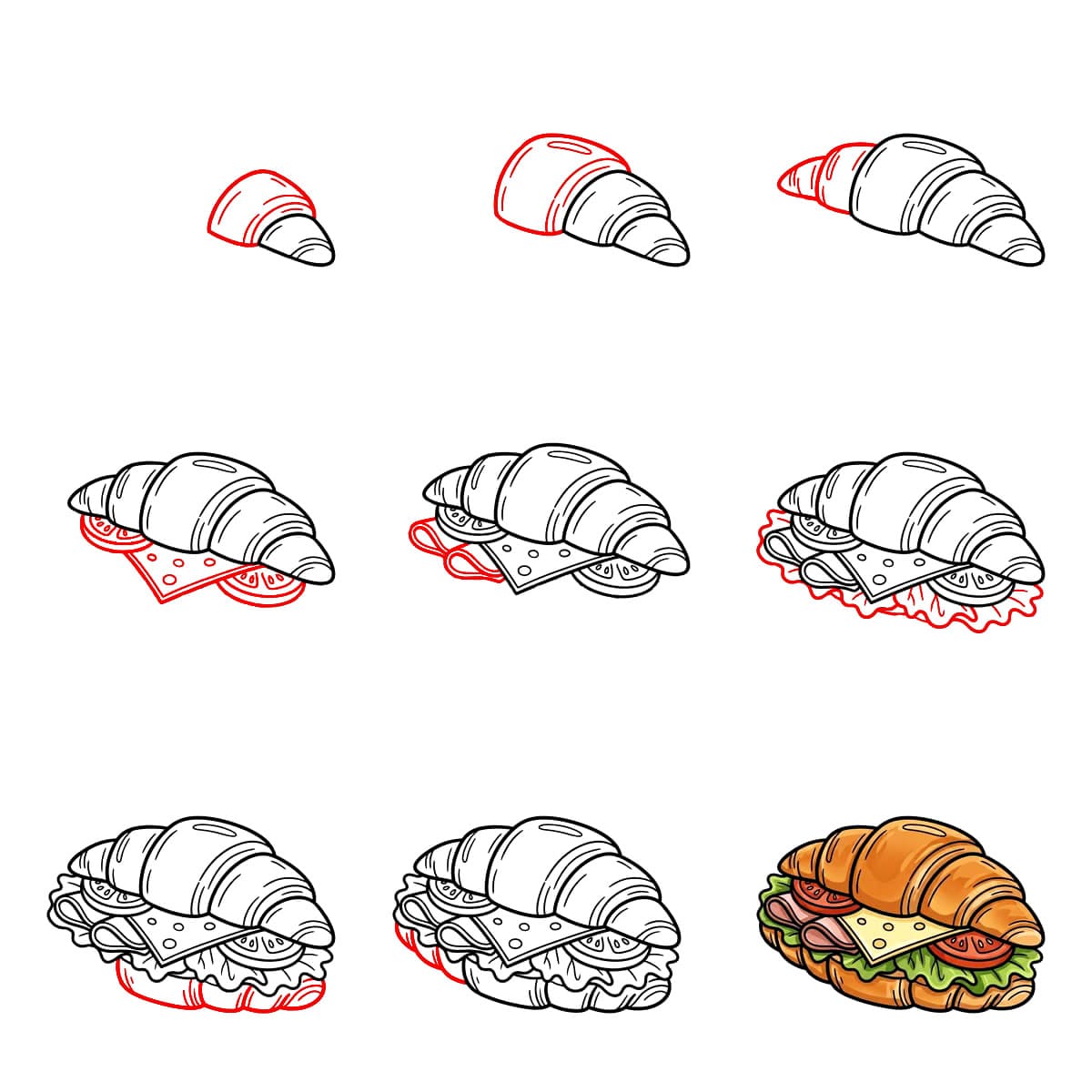 Croissant vapaa piirustus