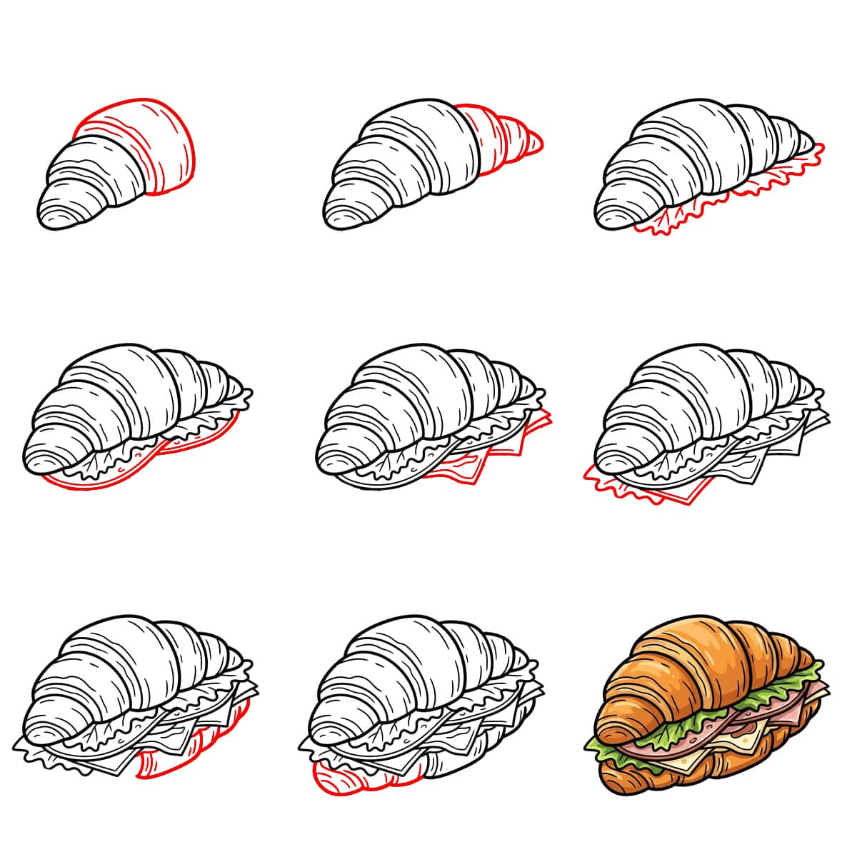 Croissant voileipä piirustus