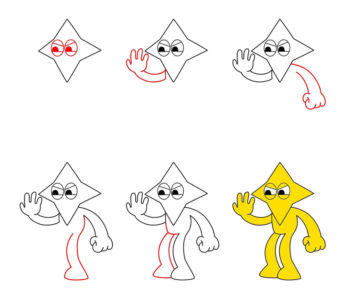 Golden Rainbow Friend piirustus