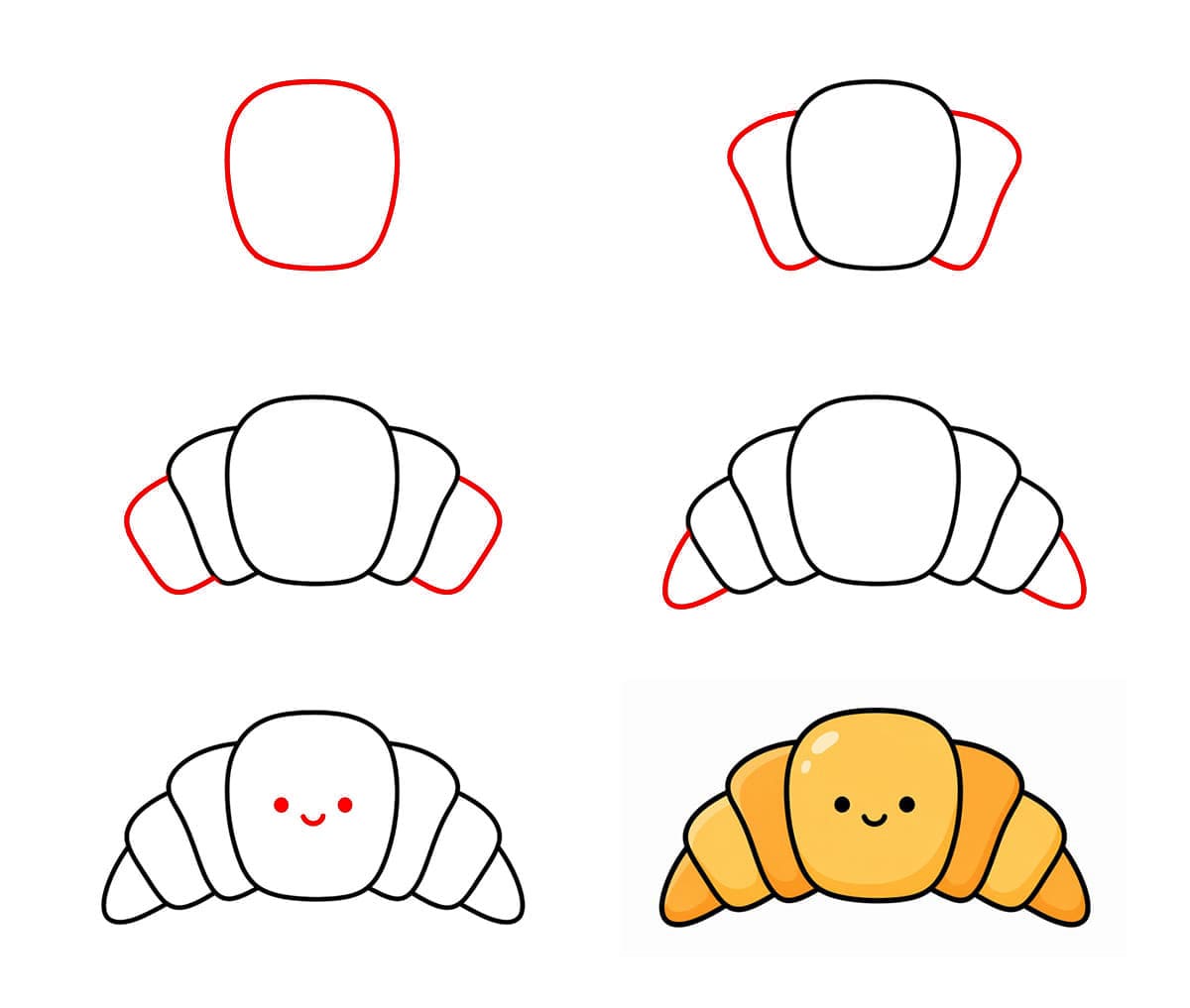 Helppo croissant piirustus