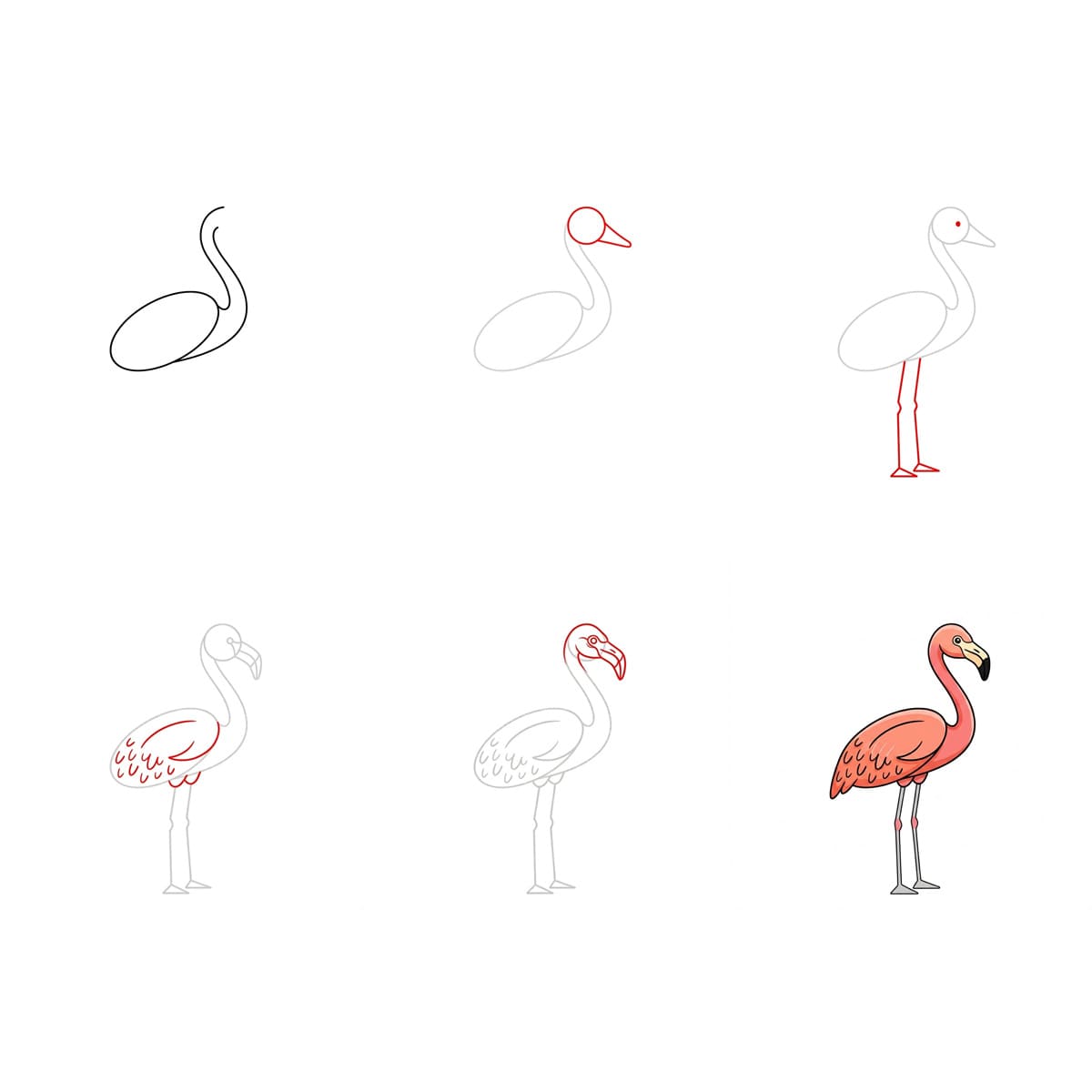 Herkkä flamingo piirustus