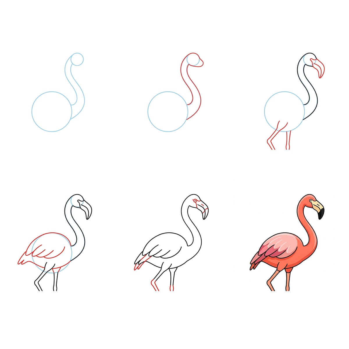 Hoikka flamingo piirustus