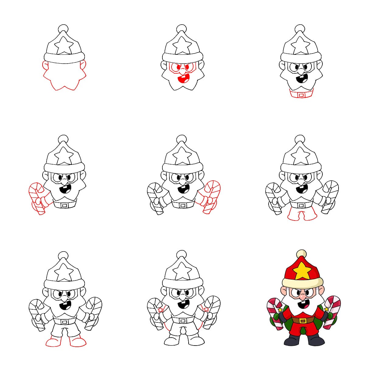 Jouluinen Dynamike Brawl Stars piirustus