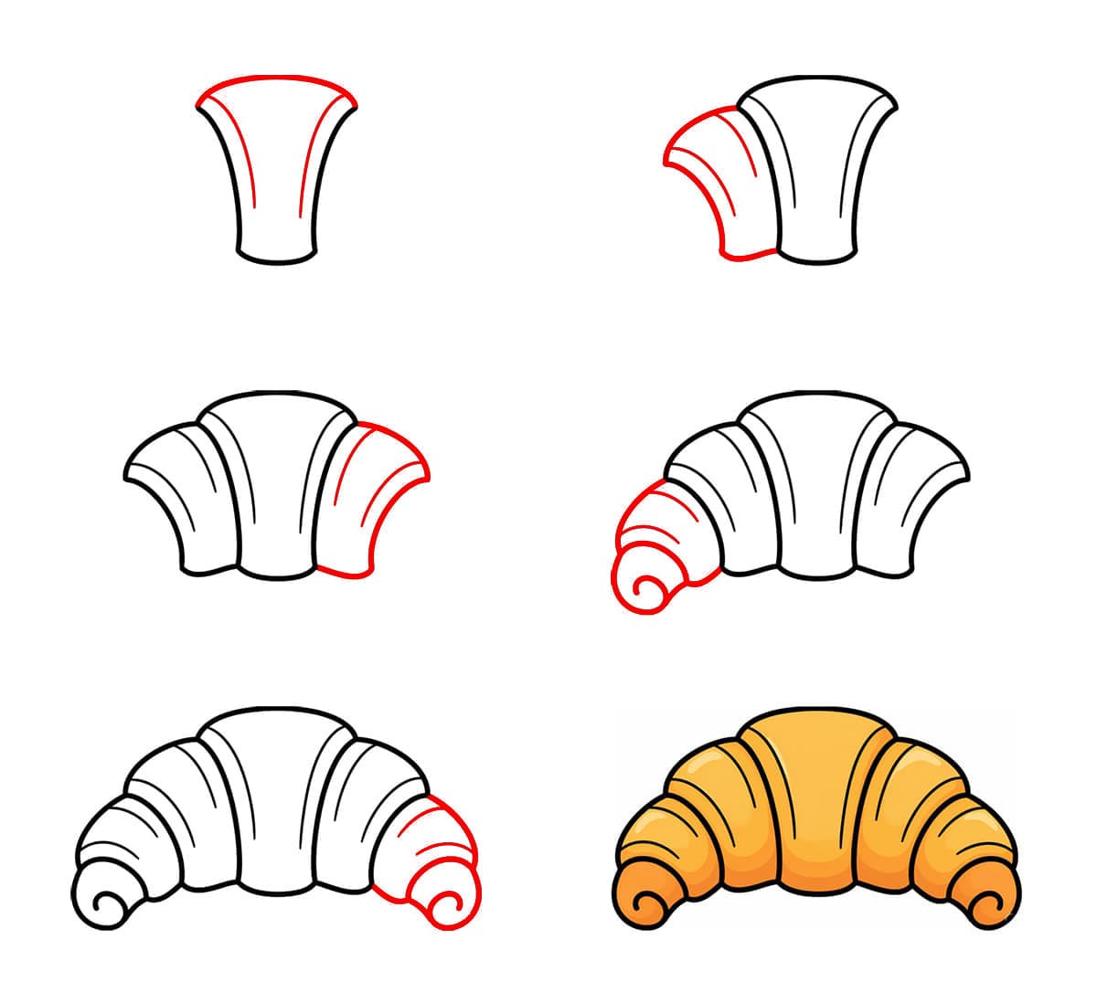 Klassinen croissant piirustus