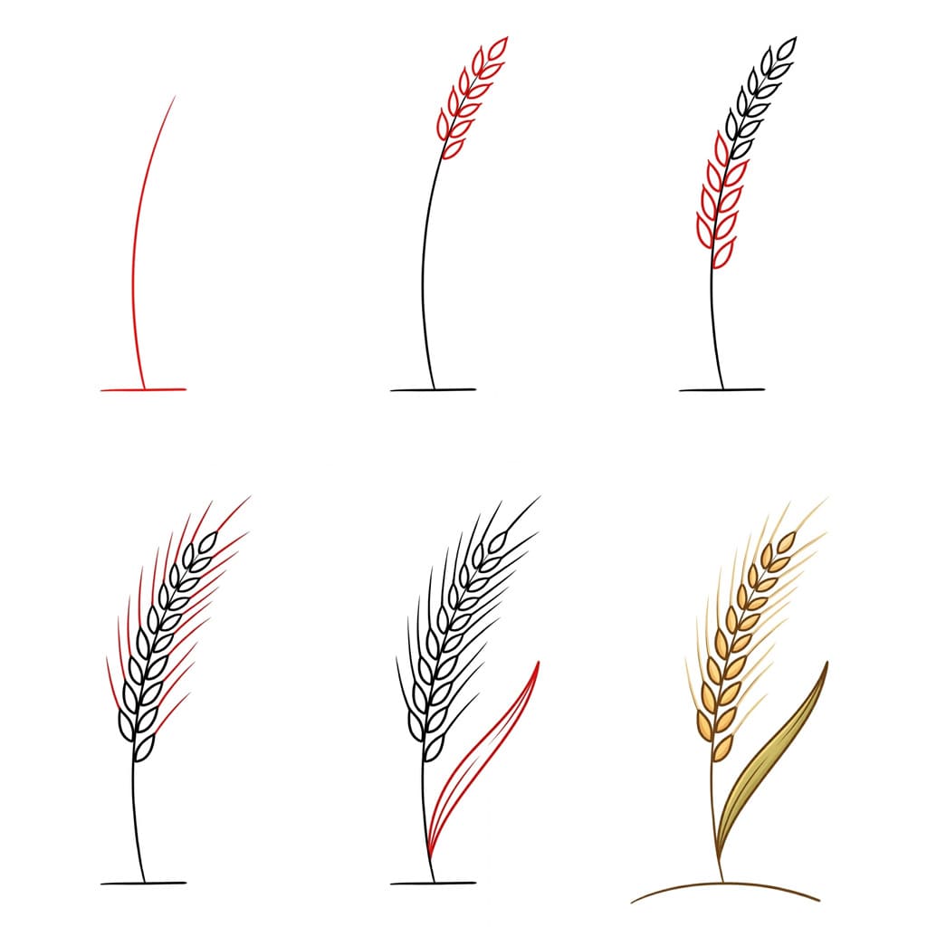 Kultainen vehnä piirustus