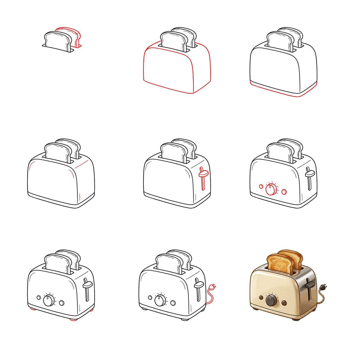 Maanläheisen ruskea leivänpaahdin piirustus