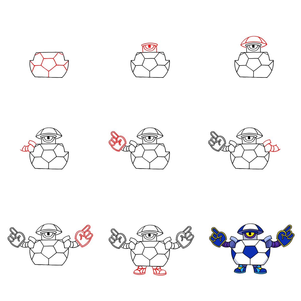 Maskotti Darryl Brawl Stars piirustus