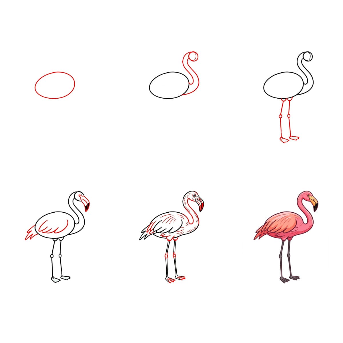 Minimalistinen flamingo piirustus