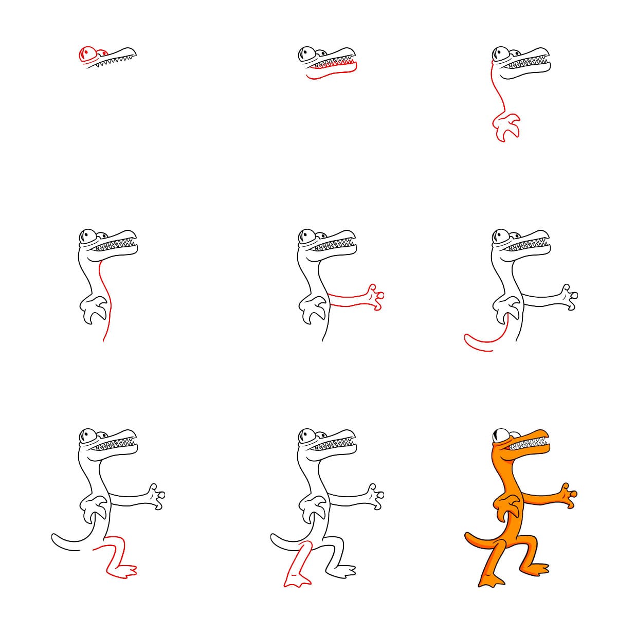 Orange Rainbow Friends tulostettavat piirustus