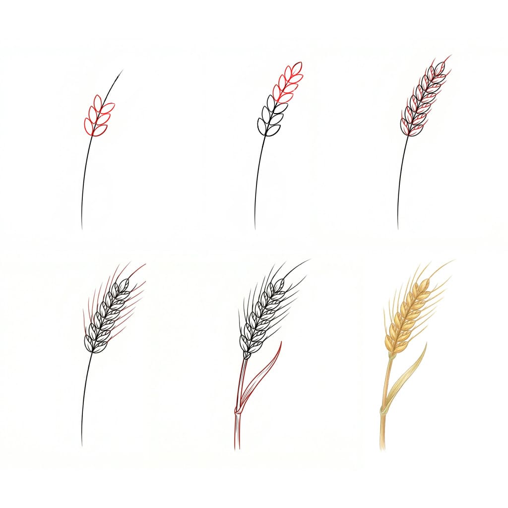 Pehmeä vehnä piirustus