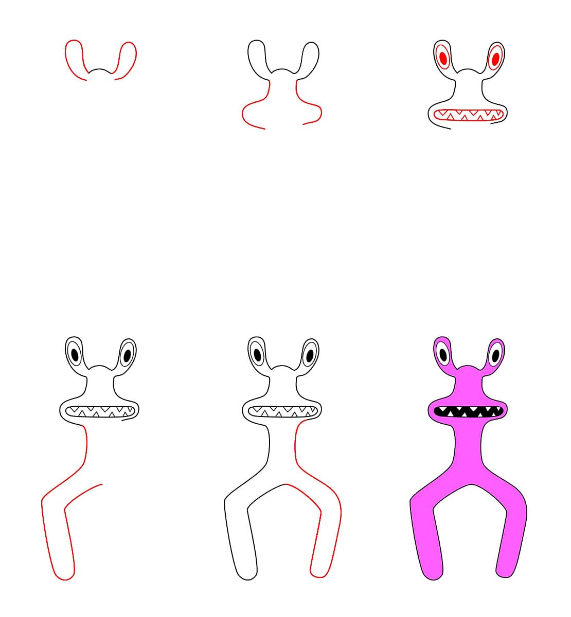 Pink Rainbow Friend piirustus