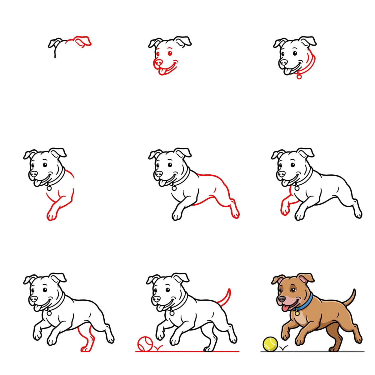 Pitbull leikkii piirustus