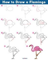 Pitkä flamingo piirustus