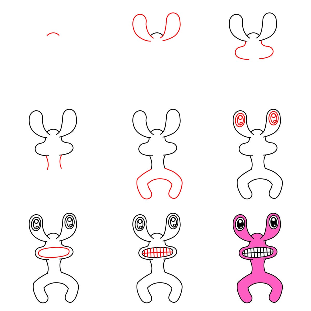 Rainbow Friends hirviö piirustus