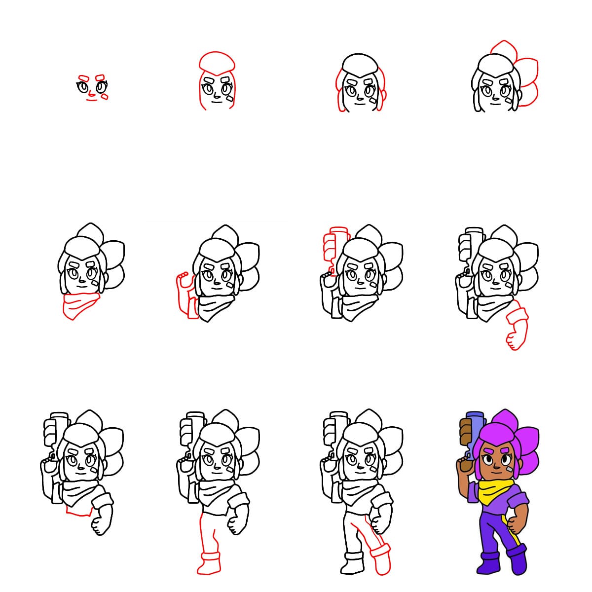 Shelly Brawl Stars piirustus