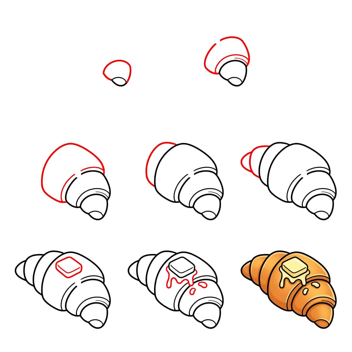 Sulatettu voicroissant piirustus