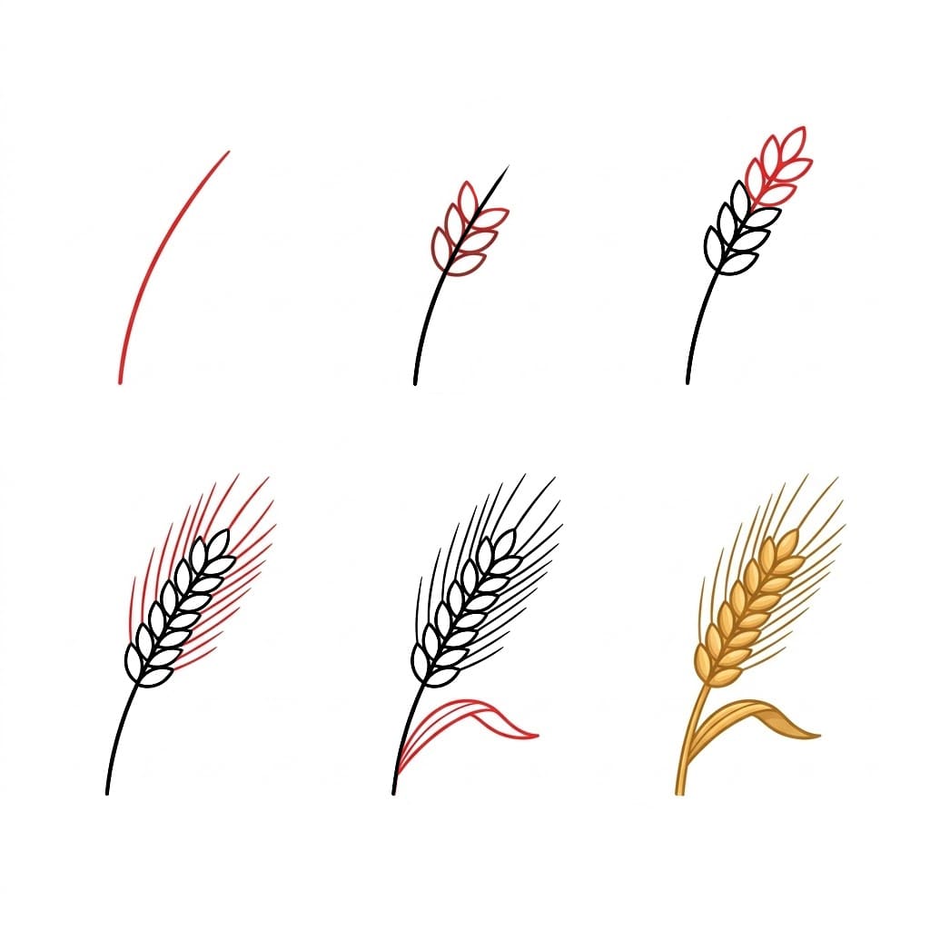 Terävä vehnä piirustus