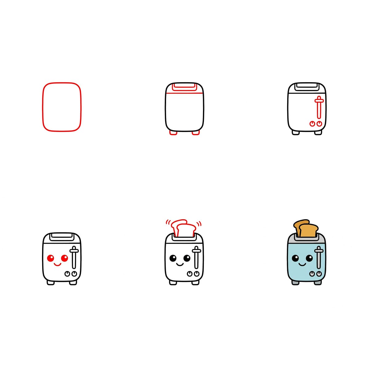 Turkoosi minileivänpaahdin piirustus