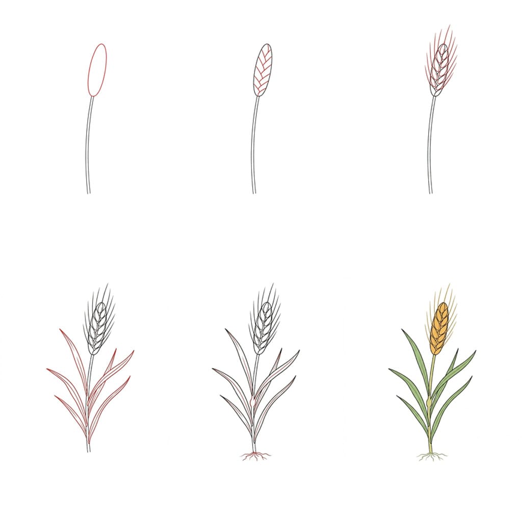 Vaalea vehnä piirustus