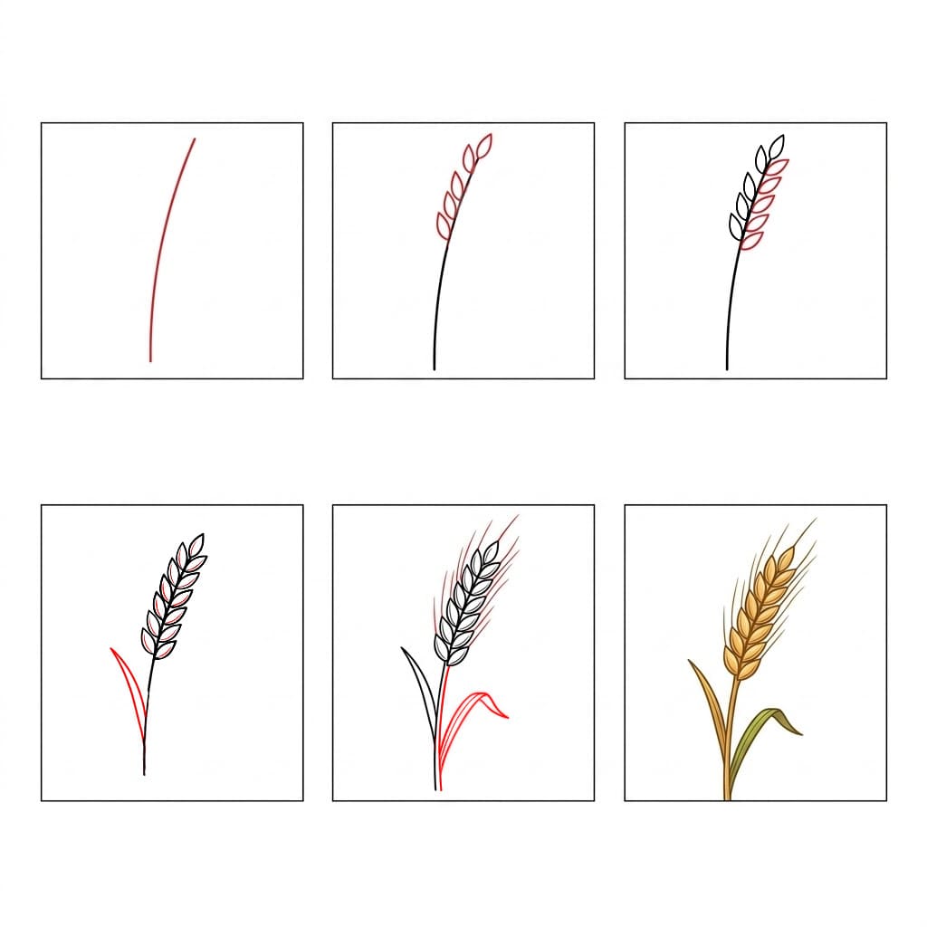 Vehnän ääriviivat piirustus