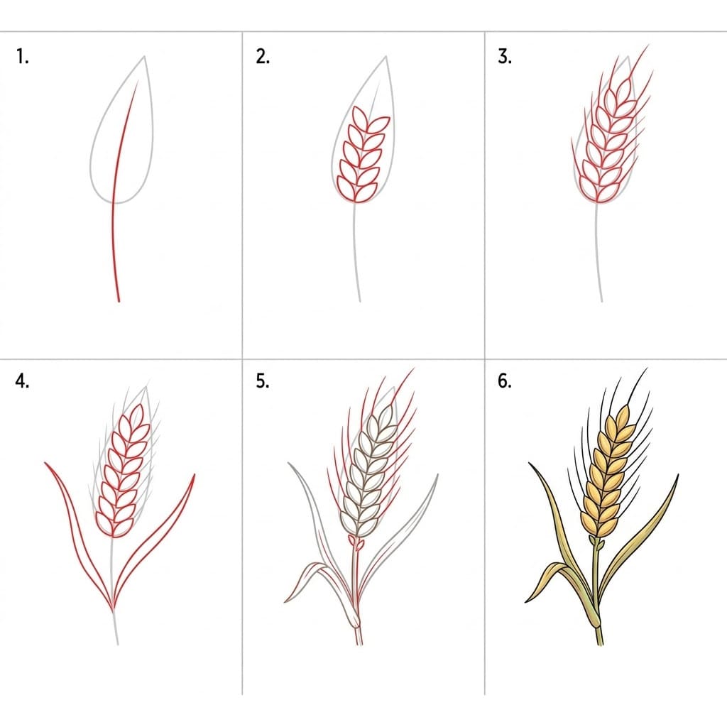 Vehnän kehitys piirustus