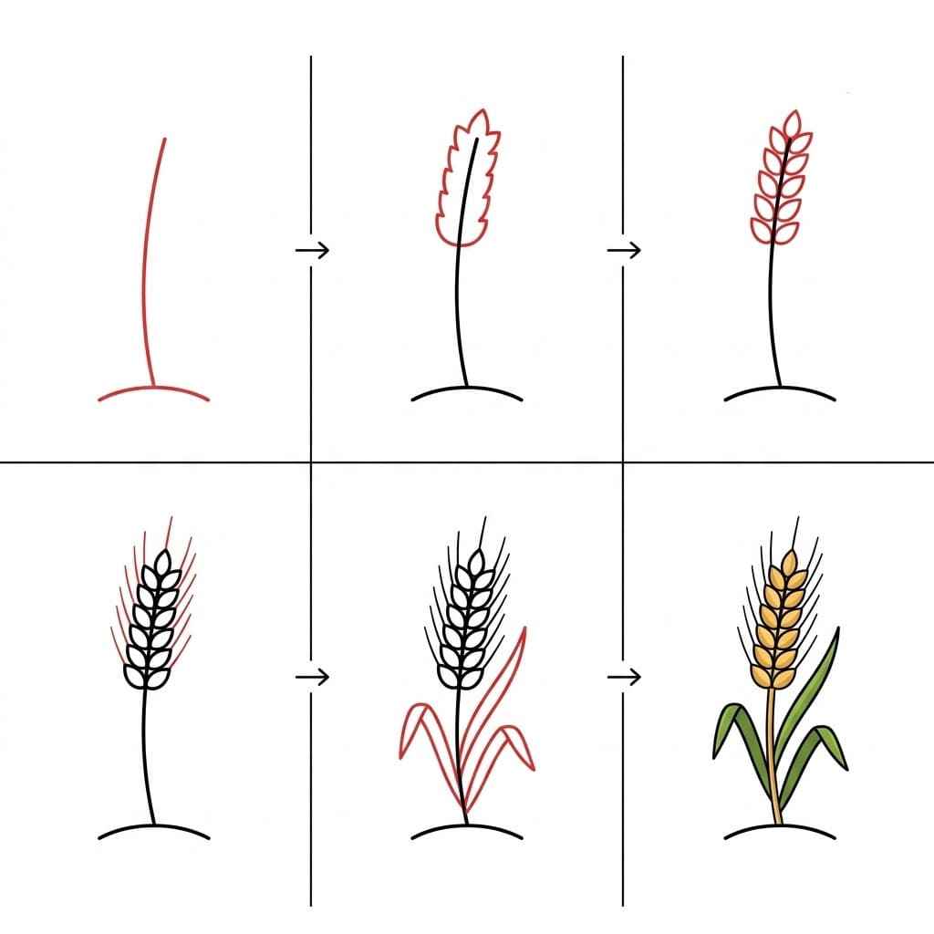 Vehnän kuva piirustus