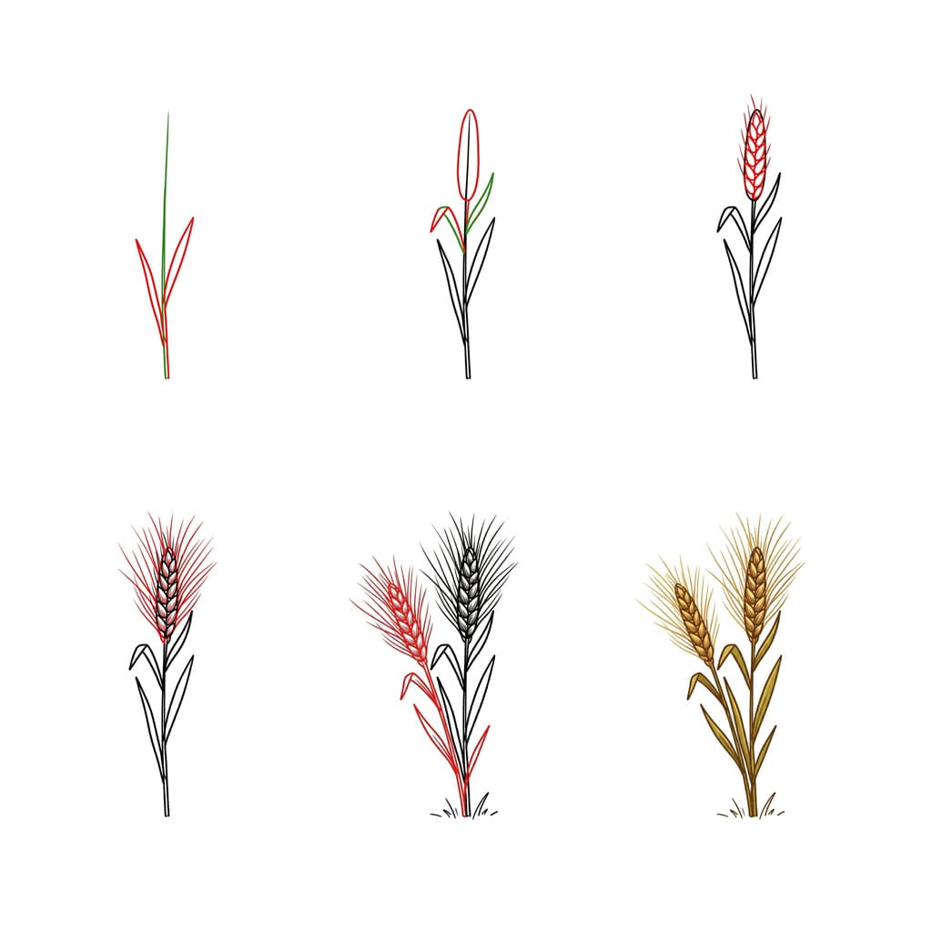 Vehnän varsi piirustus