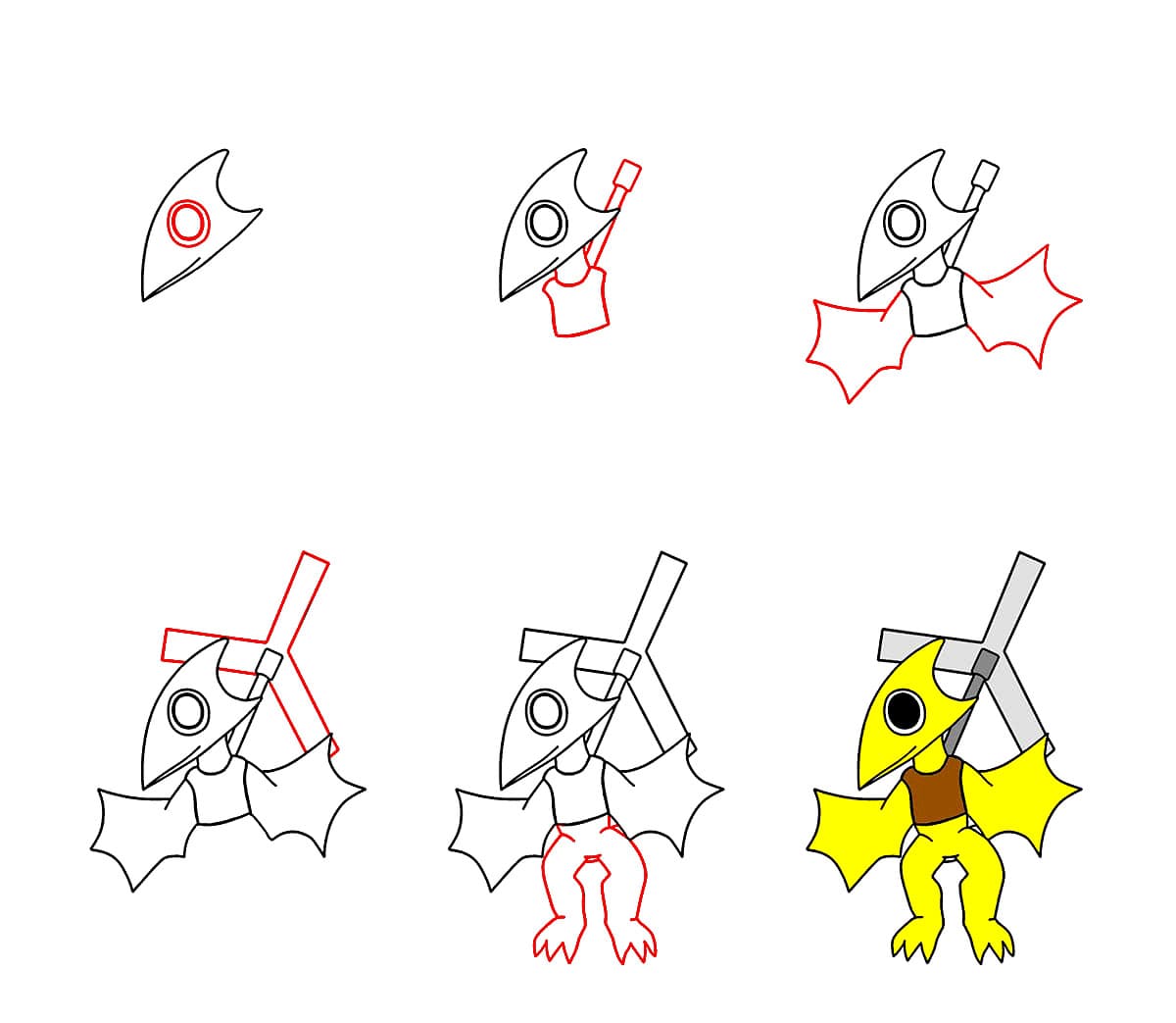 Yellow Rainbow Friend piirustus