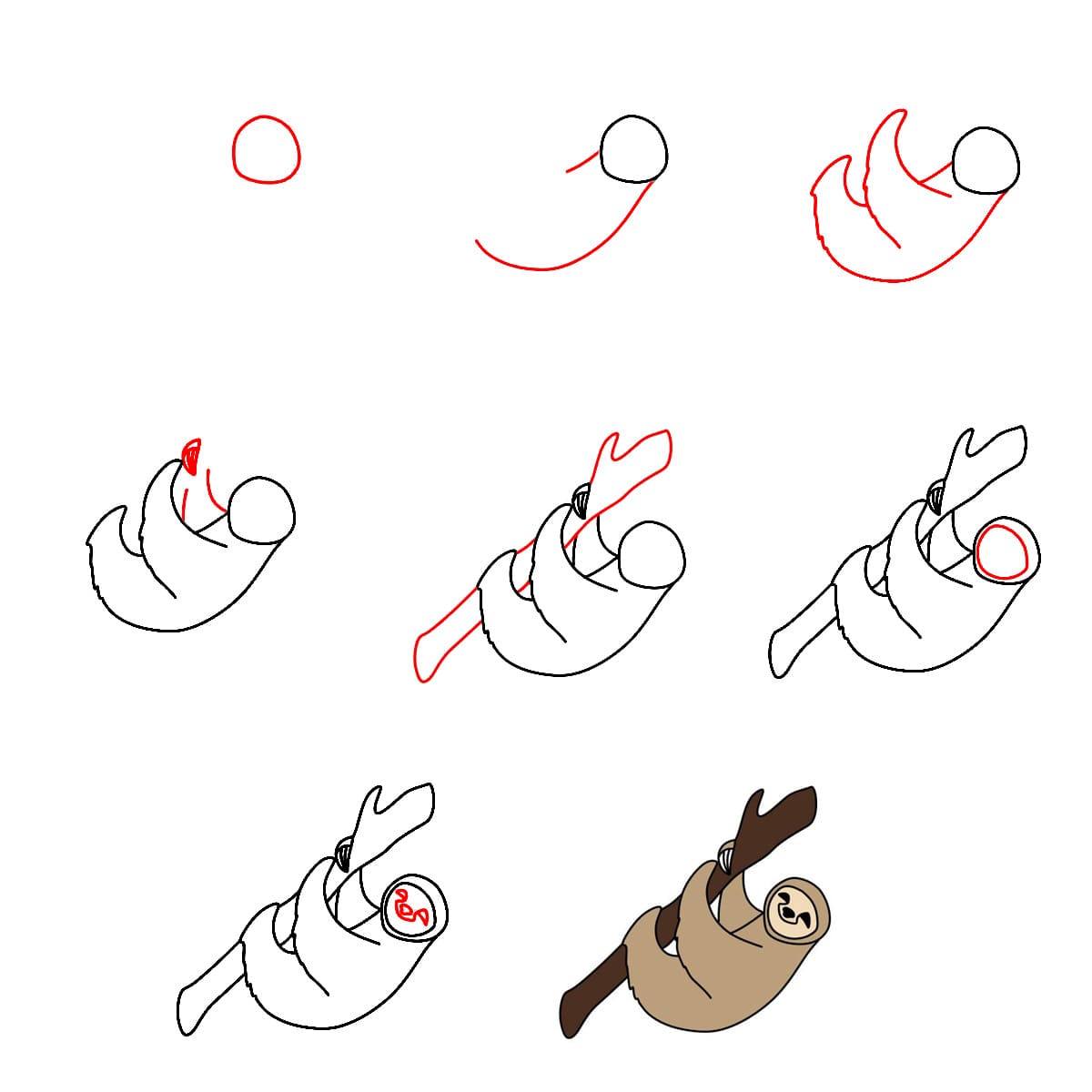 Ylösalaisin oleva laiskiainen piirustus