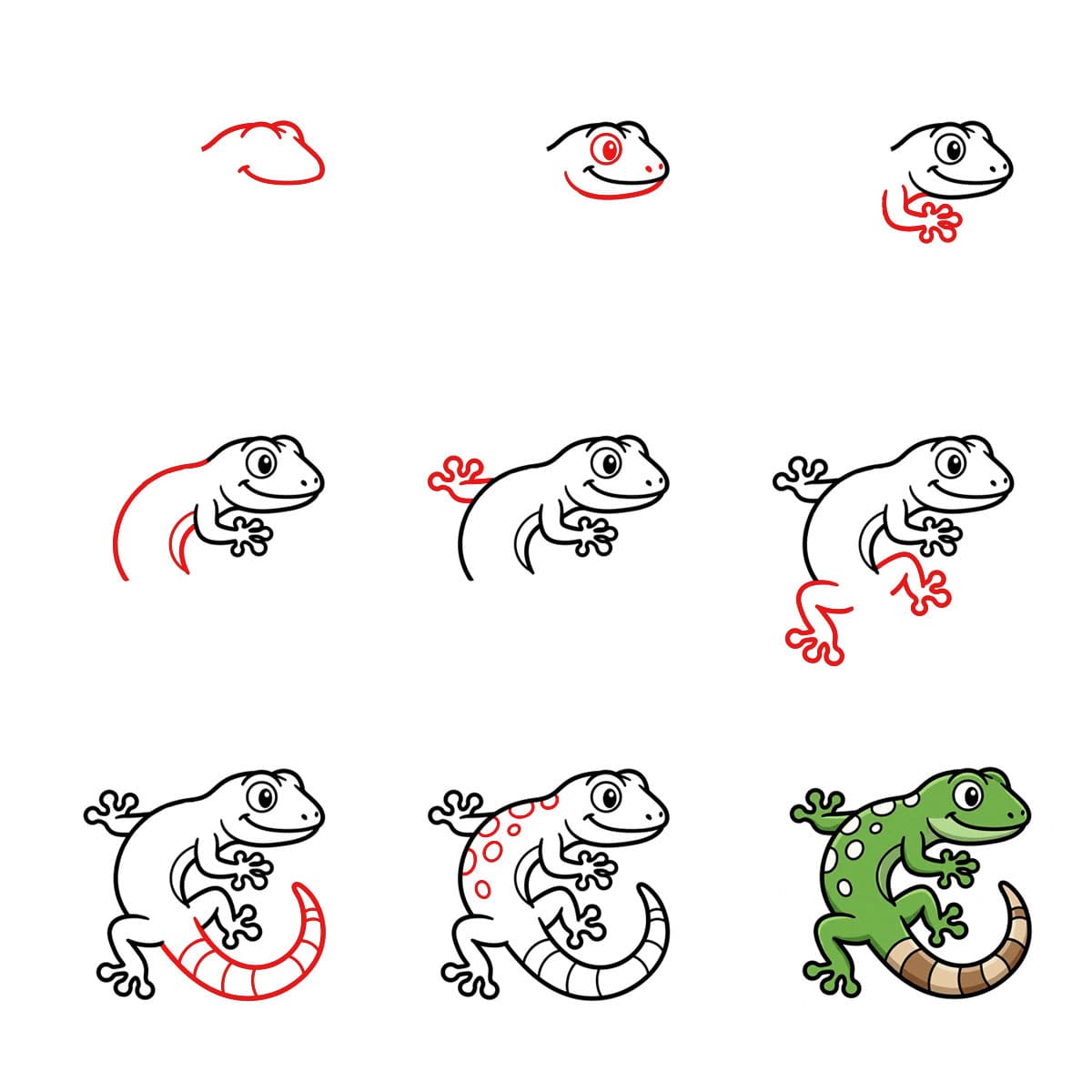 Dynaaminen gekko piirustus