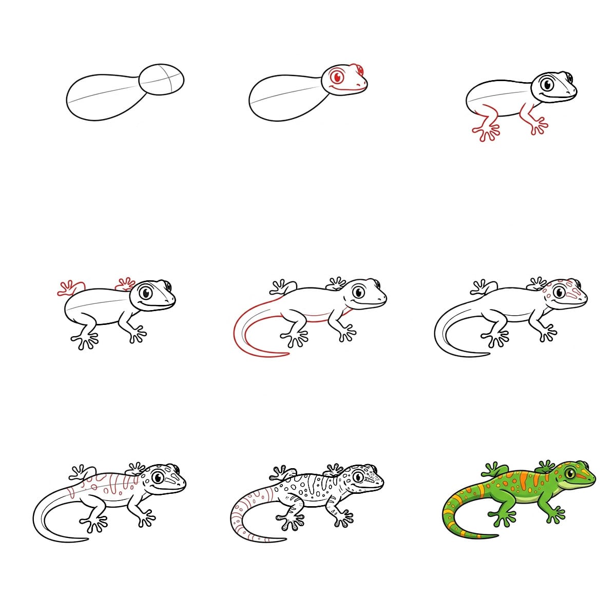 Gekko Yksinkertainen piirustus