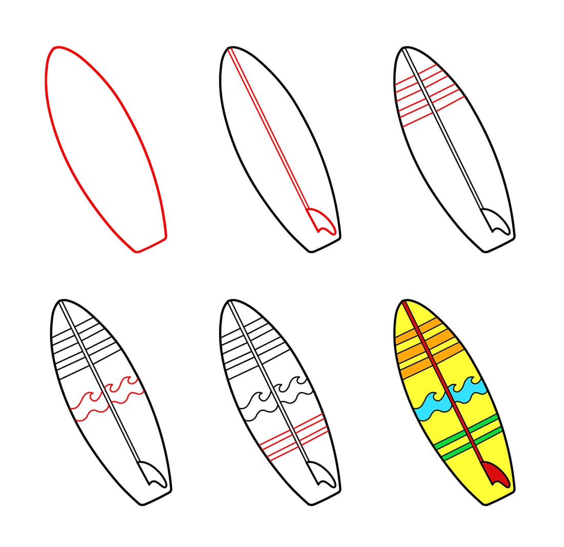 Hieno surffilauta piirustus