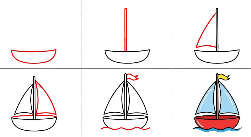 Lasten purjevene piirustus