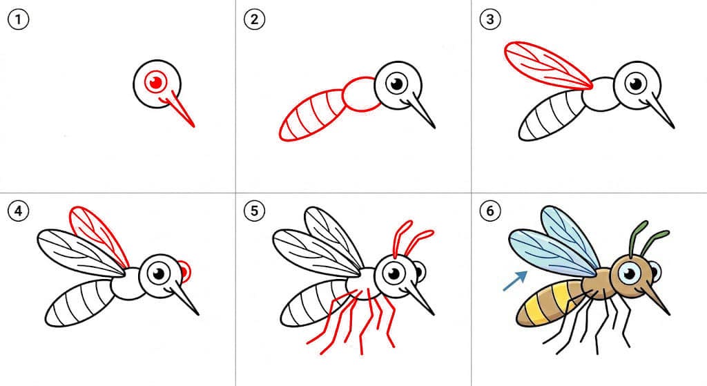 Pieni hyttynen piirustus