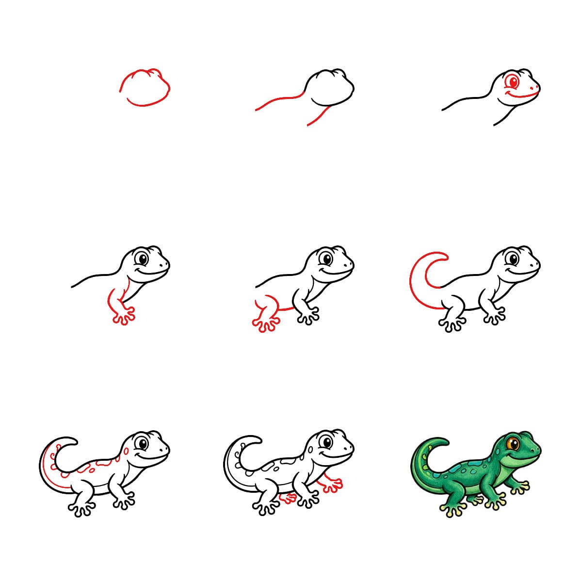 Pysty gekko piirustus