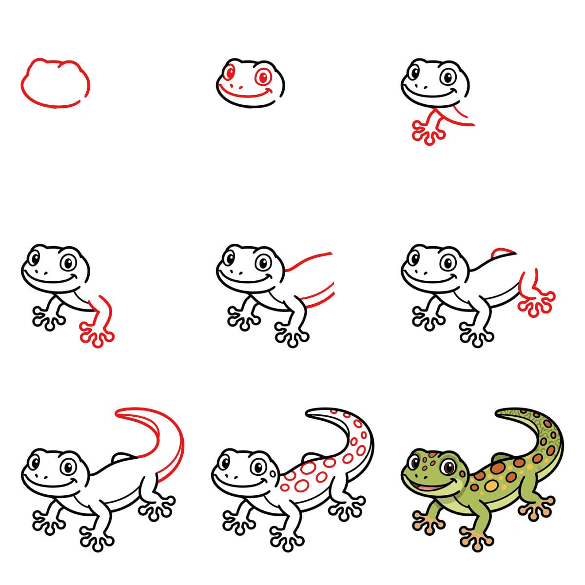 Täplägekko piirustus