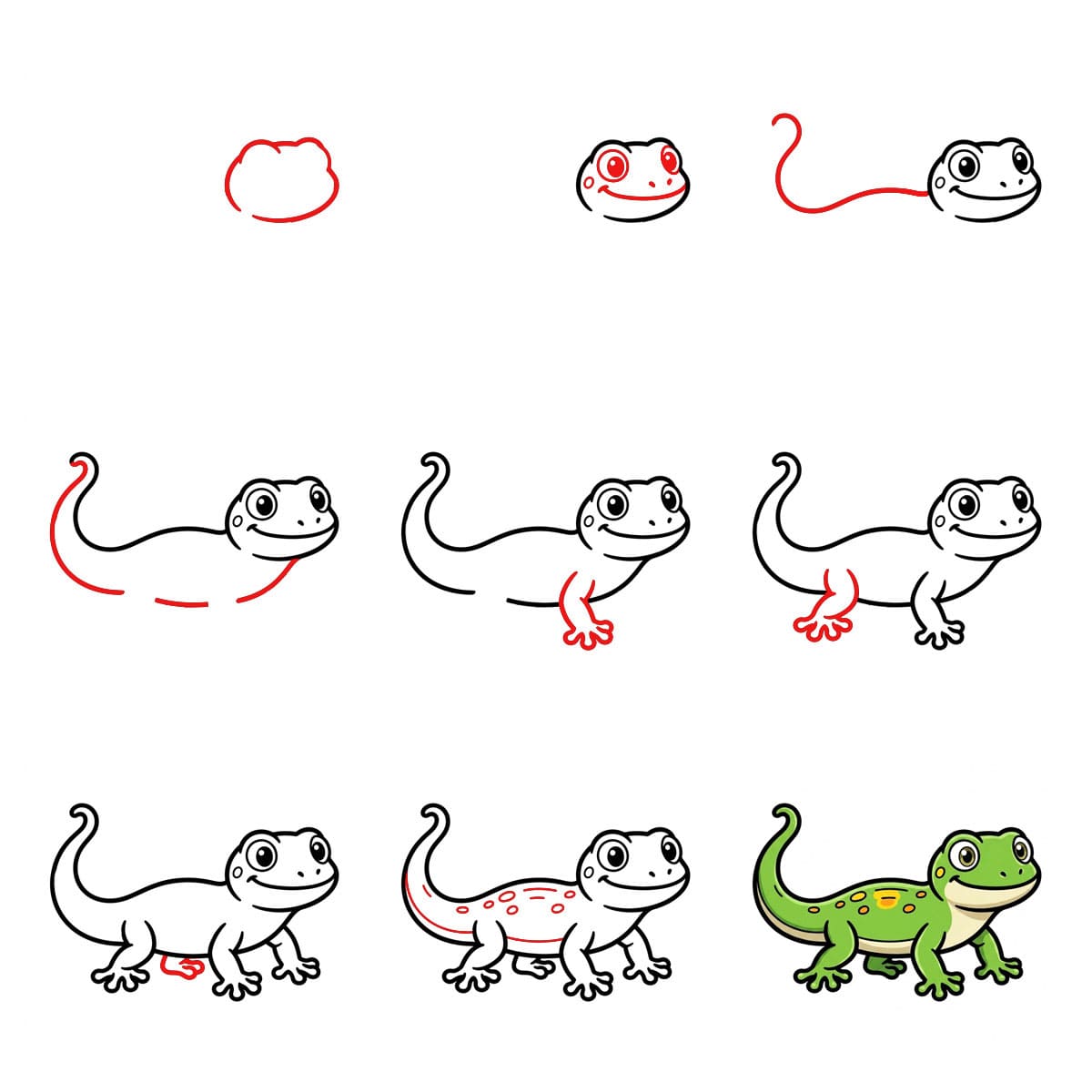 Teksturoitu gekko piirustus