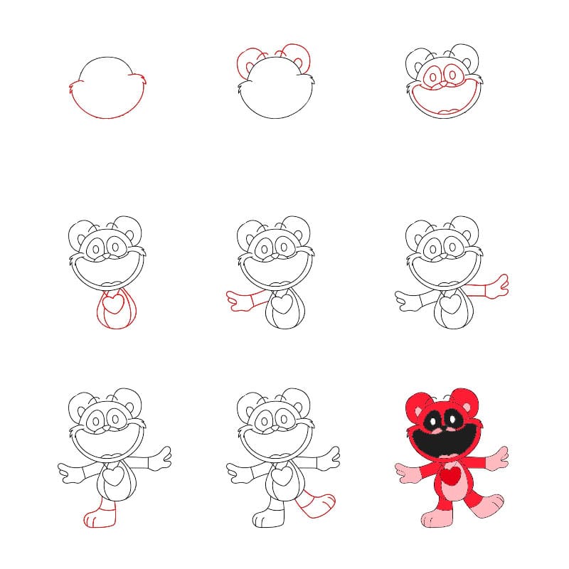 Bobby Bearhug Smiling Critters piirustus