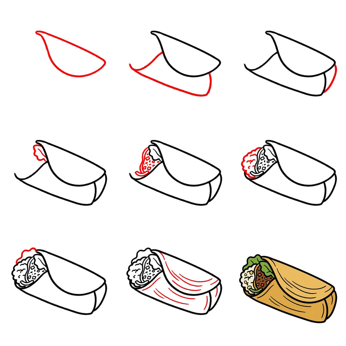 Burrito kuva piirustus