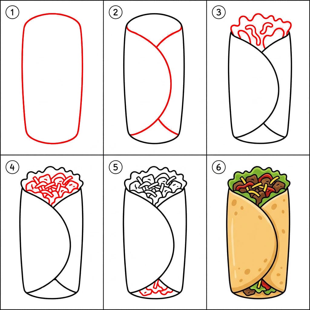 Hieno burrito piirustus