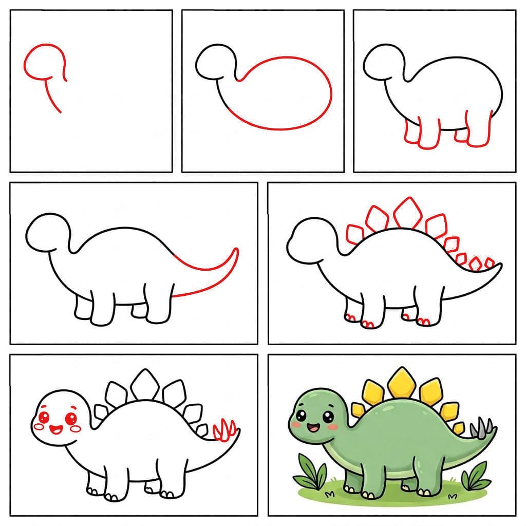 Ihastuttava Stegosaurus piirustus