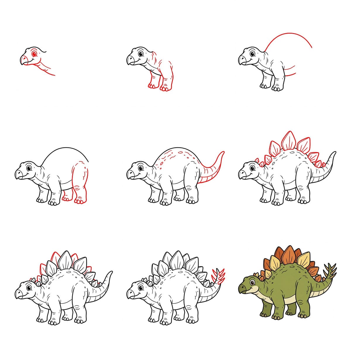 Iso Stegosaurus piirustus