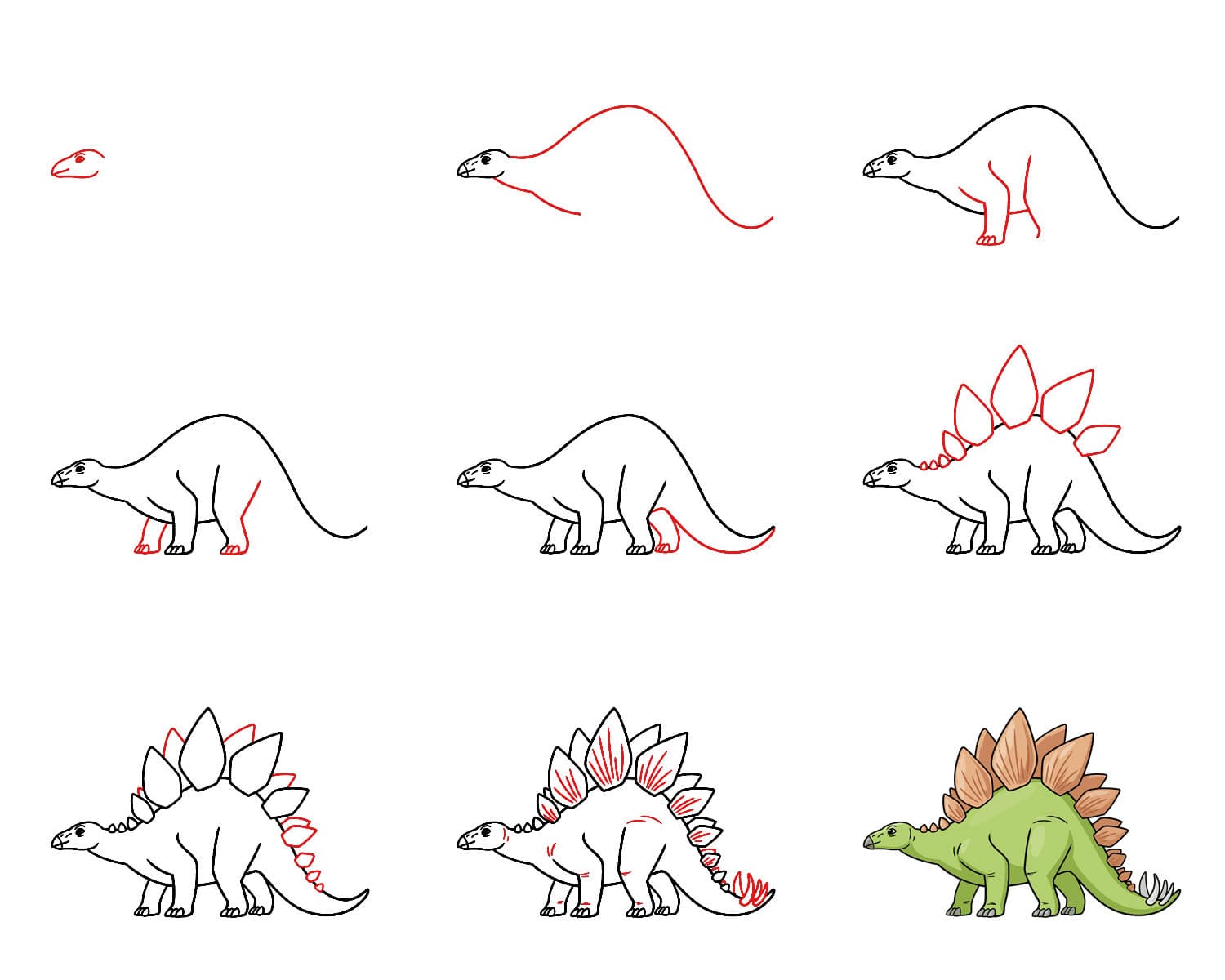 Kävelevä Stegosaurus piirustus