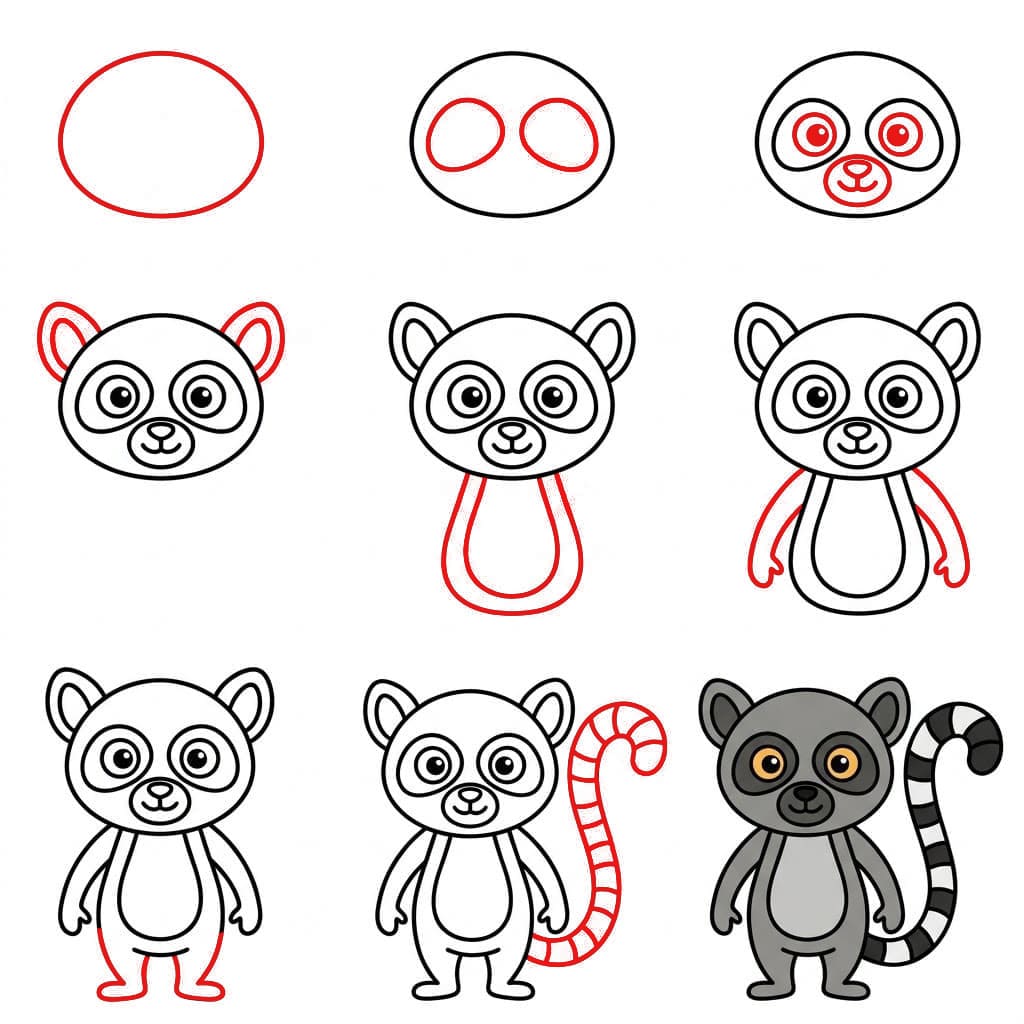 Pieni lemuri piirustus