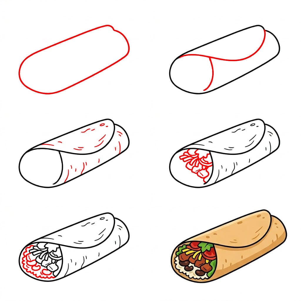 Piirrä burrito piirustus