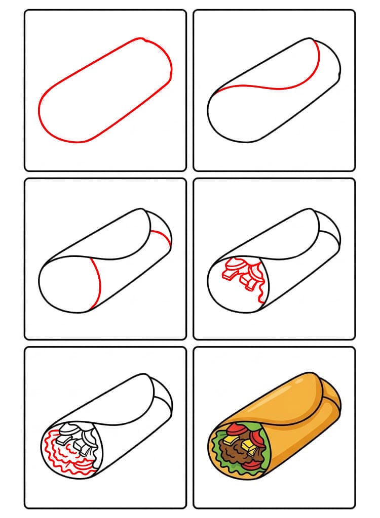 Rapea burrito piirustus