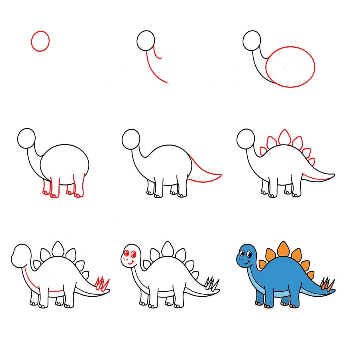 Sininen Stegosaurus piirustus