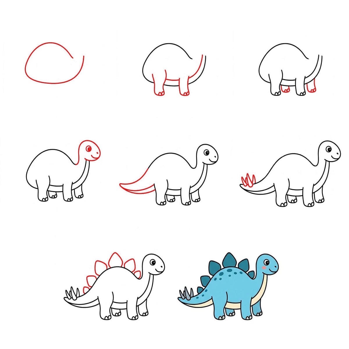 Söpö ilmainen Stegosaurus piirustus