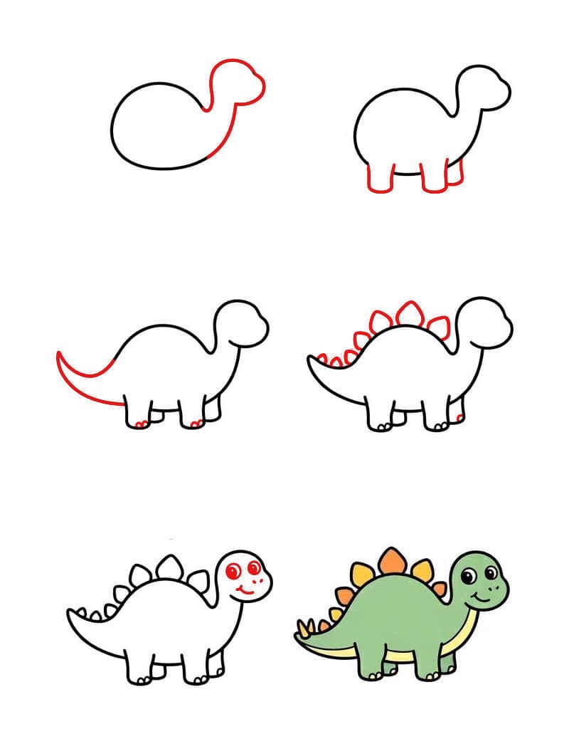 Tulostettava Stegosaurus piirustus