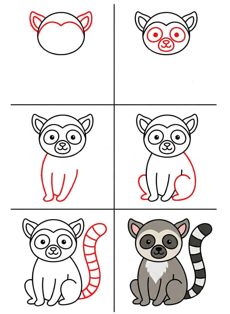 Yksinkertainen lemuri piirustus